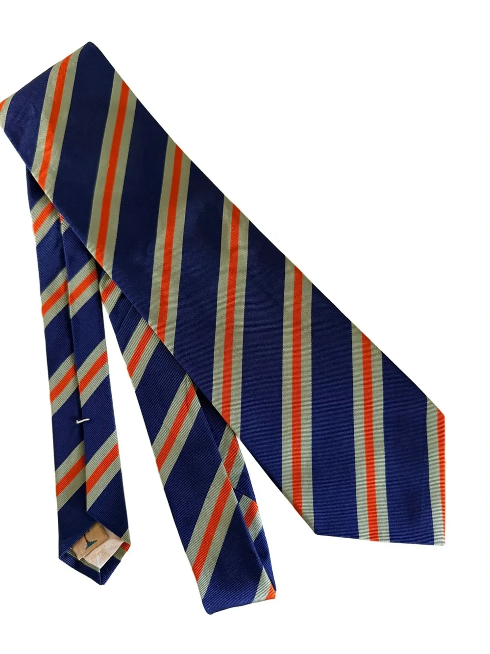 Vintage Tommy Bahama Off Island All Silk Striped Tie Made in USA Blue Orange